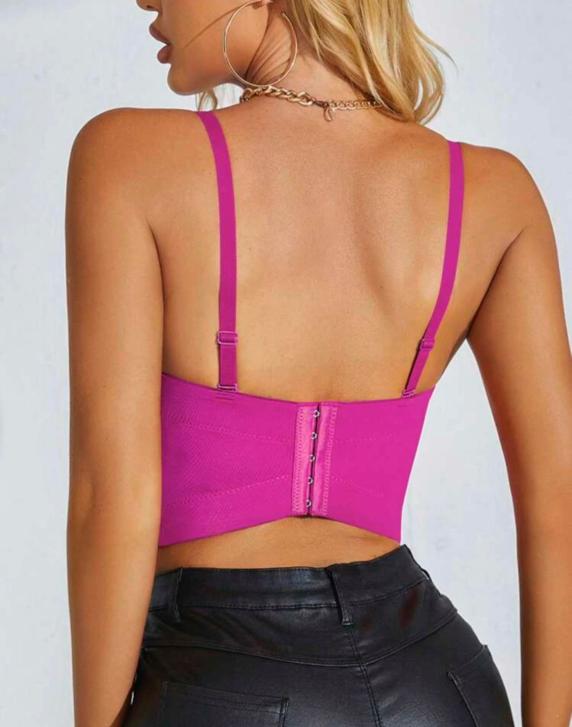 Barbie pink rhinestone bustier cami top