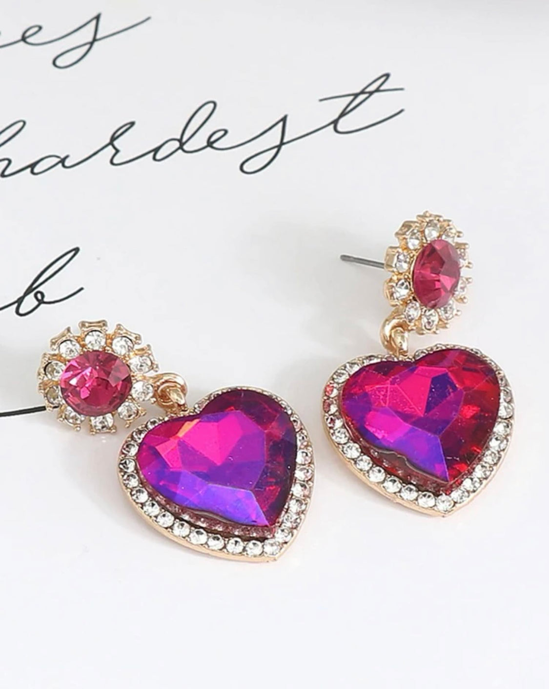 Pink heart Barbie fashion earrings