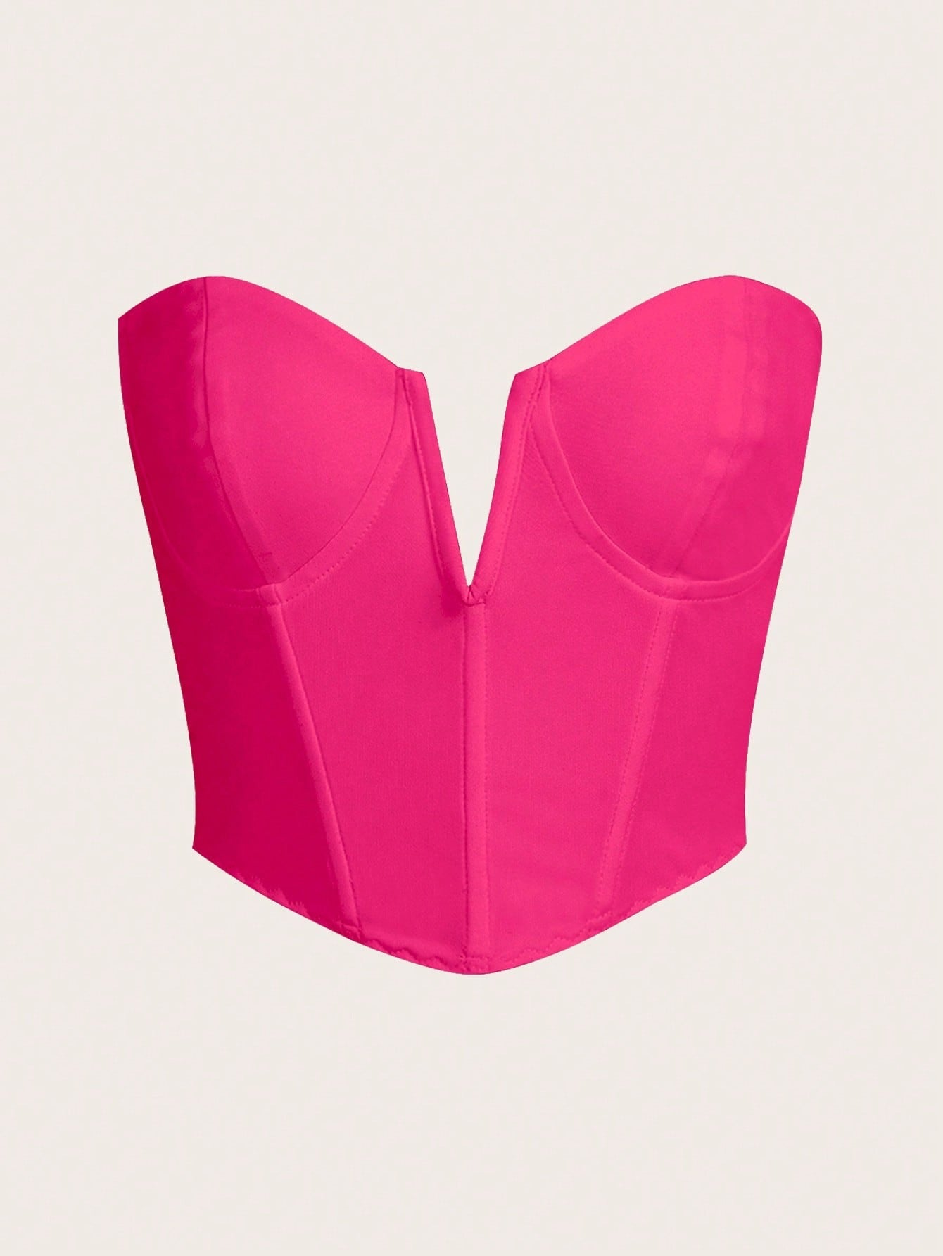 Solid bustier tube top Barbie pink