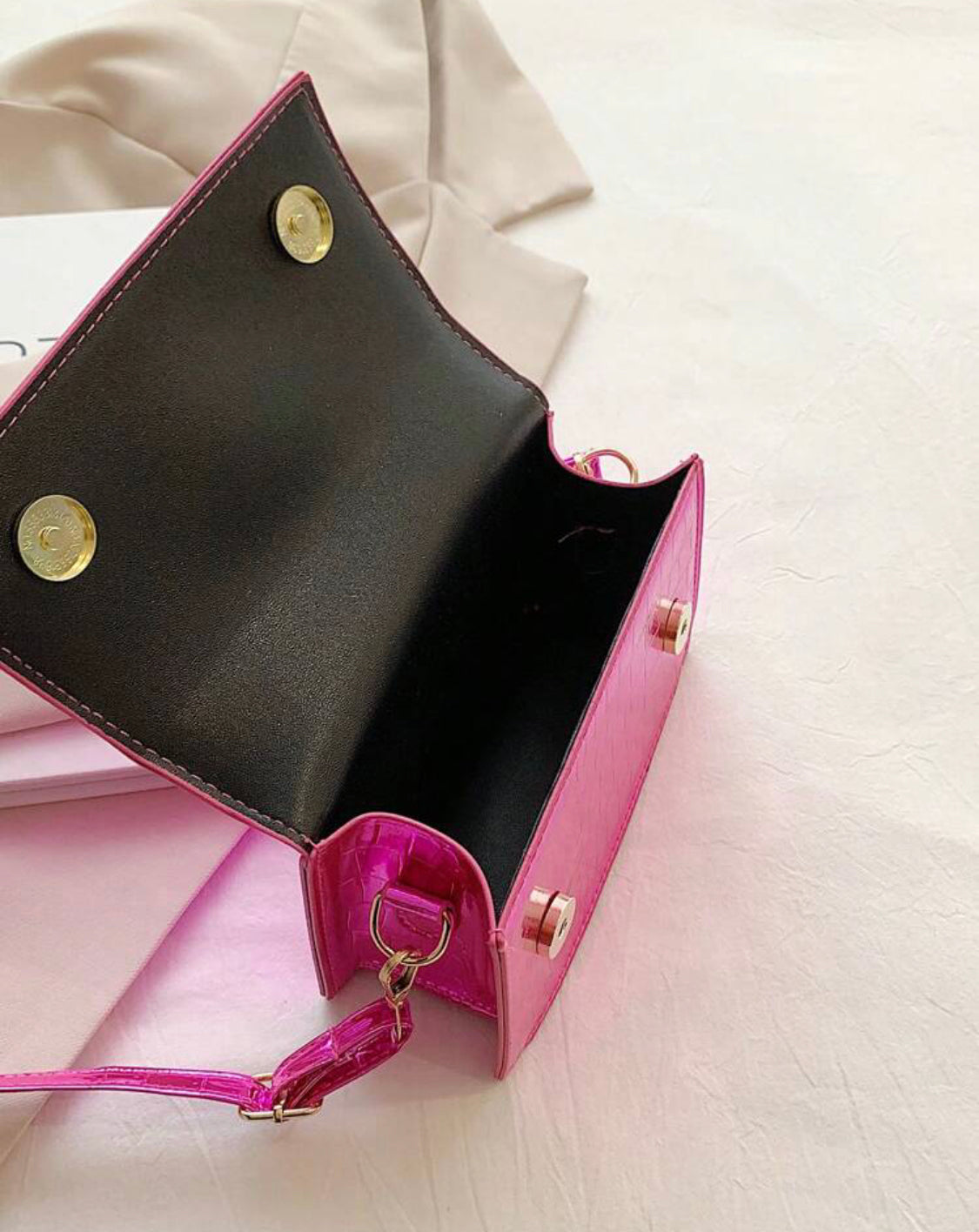 Reflective Barbie Pink Rectangle Mini Bag