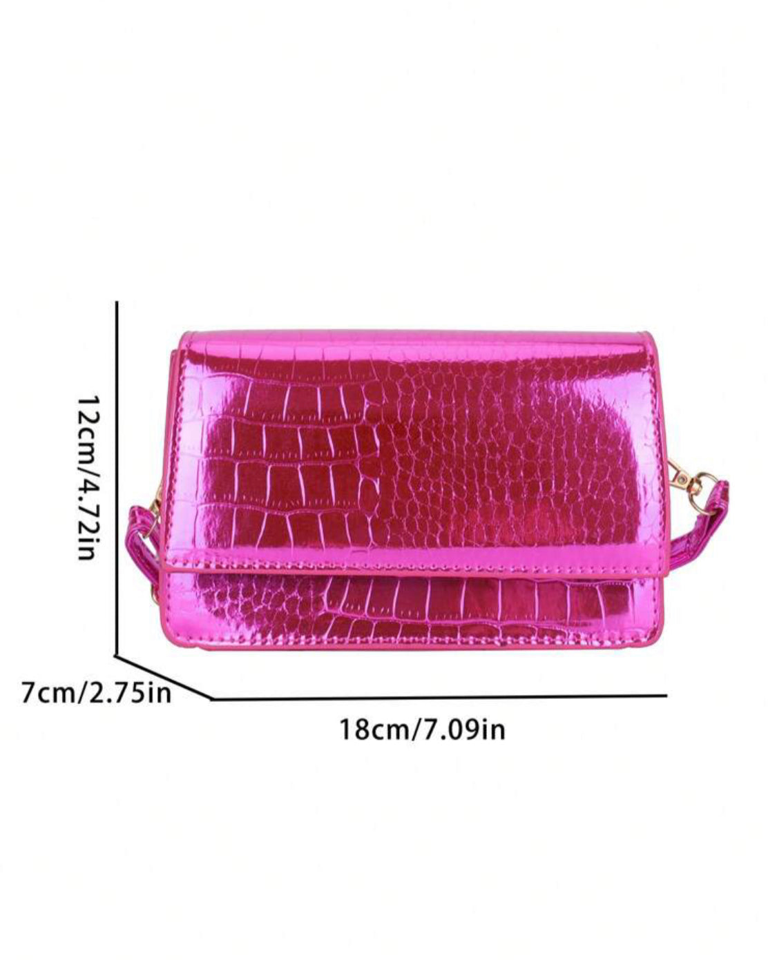 Reflective Barbie Pink Rectangle Mini Bag